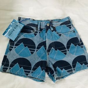 Acne studios Bla Konst vintage mountain print shorts